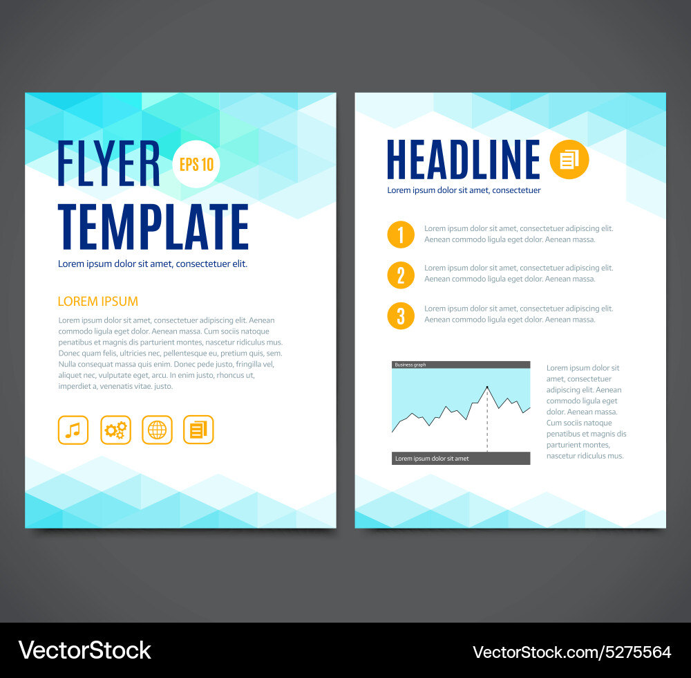 Geometric Flyer Template Vector Image