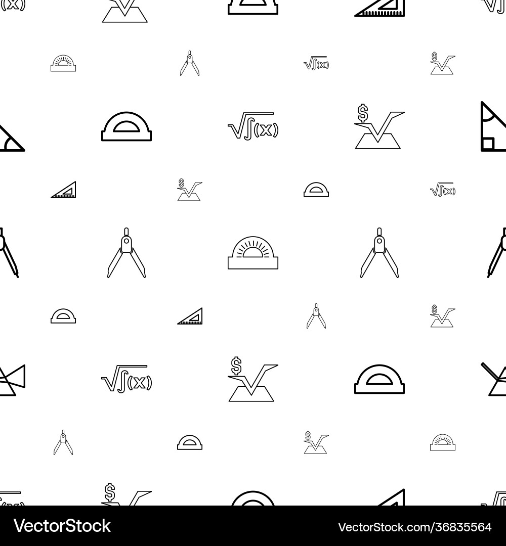Geometry icons pattern seamless white background Geometry icons pattern seamless white background Vector Image