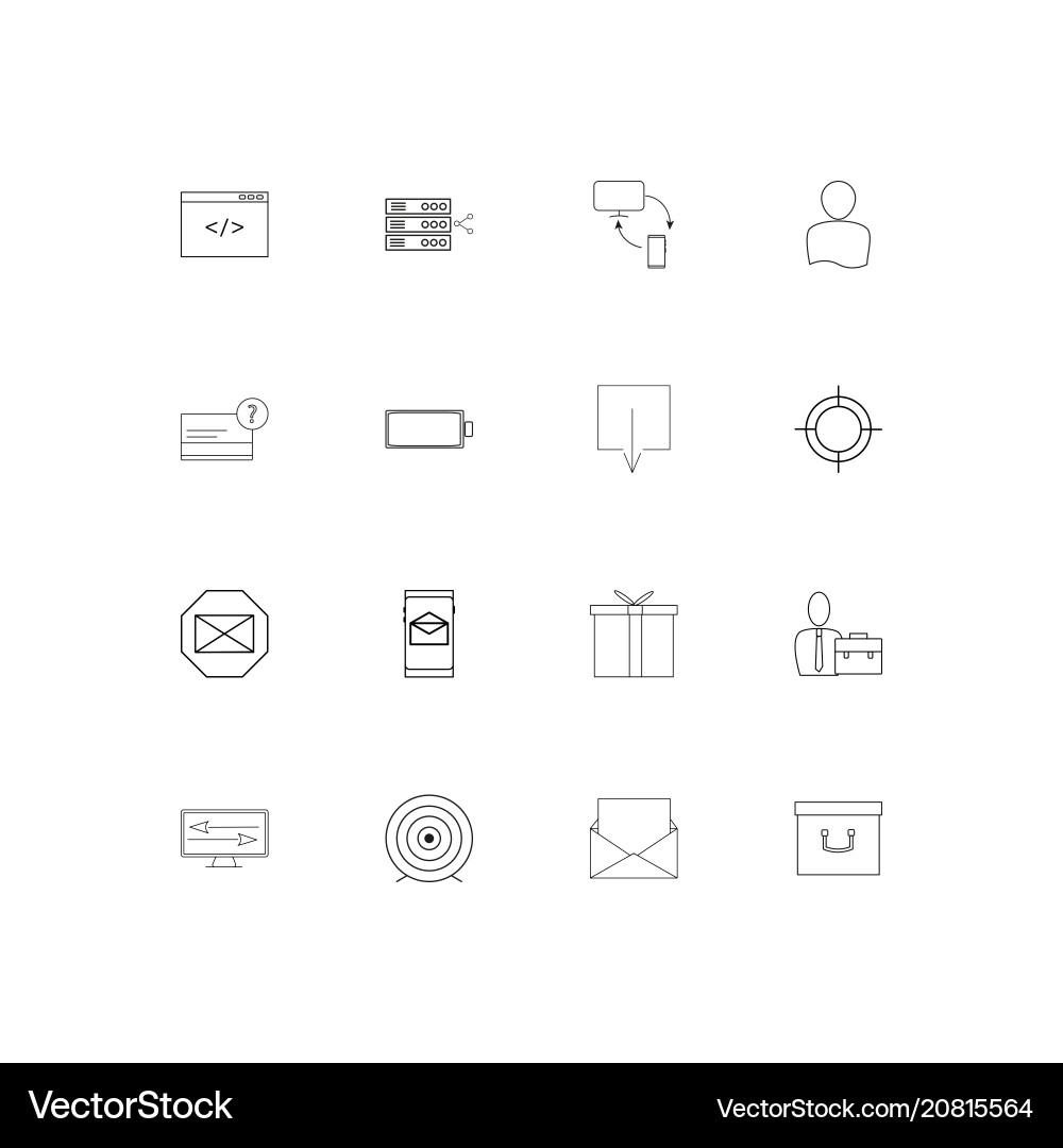 Internet of things linear thin icons set outlined Internet of things linear thin icons set outlined Vector Image