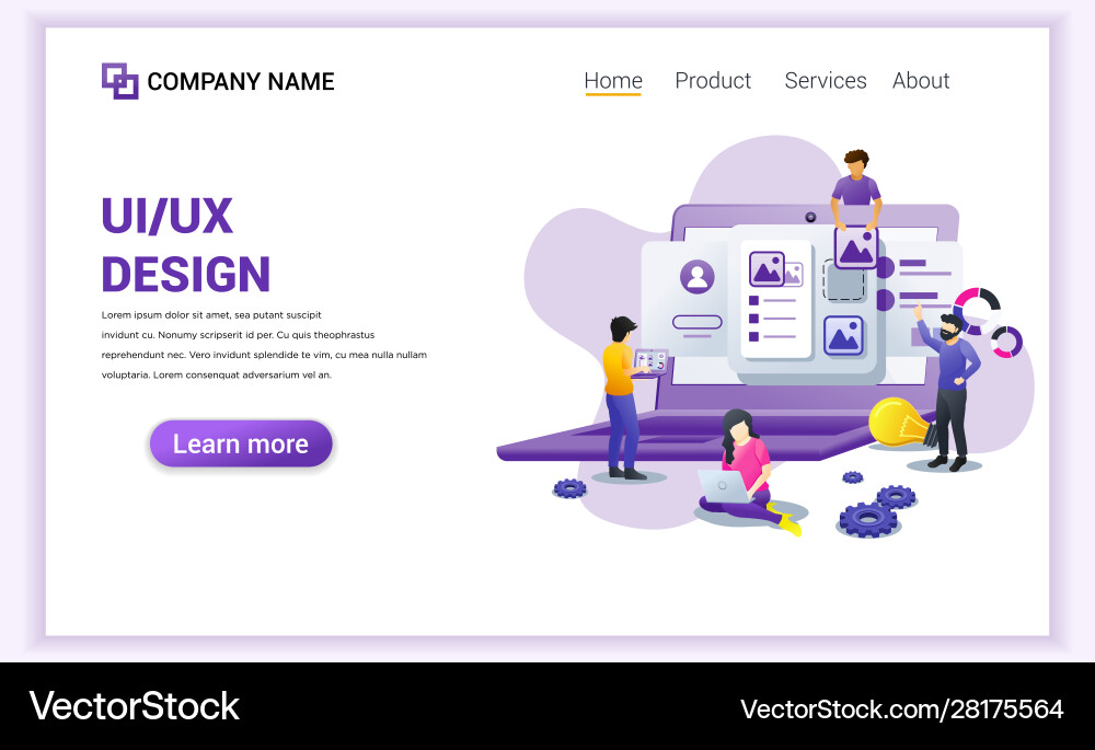 Modern flat design concept ui ux Modern flat design concept ui ux Vector Image