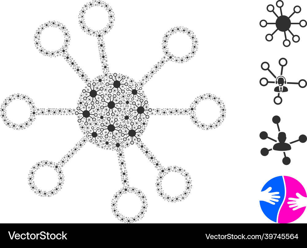 Node links icon recursive mosaic Node links icon recursive mosaic Vector Image