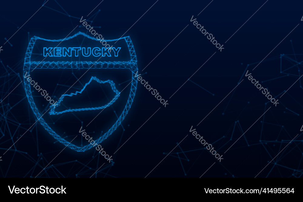 Plexus icon map of the state kentucky from Vector Image