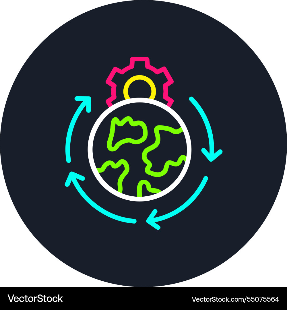 Process line multi color icon Vector Image