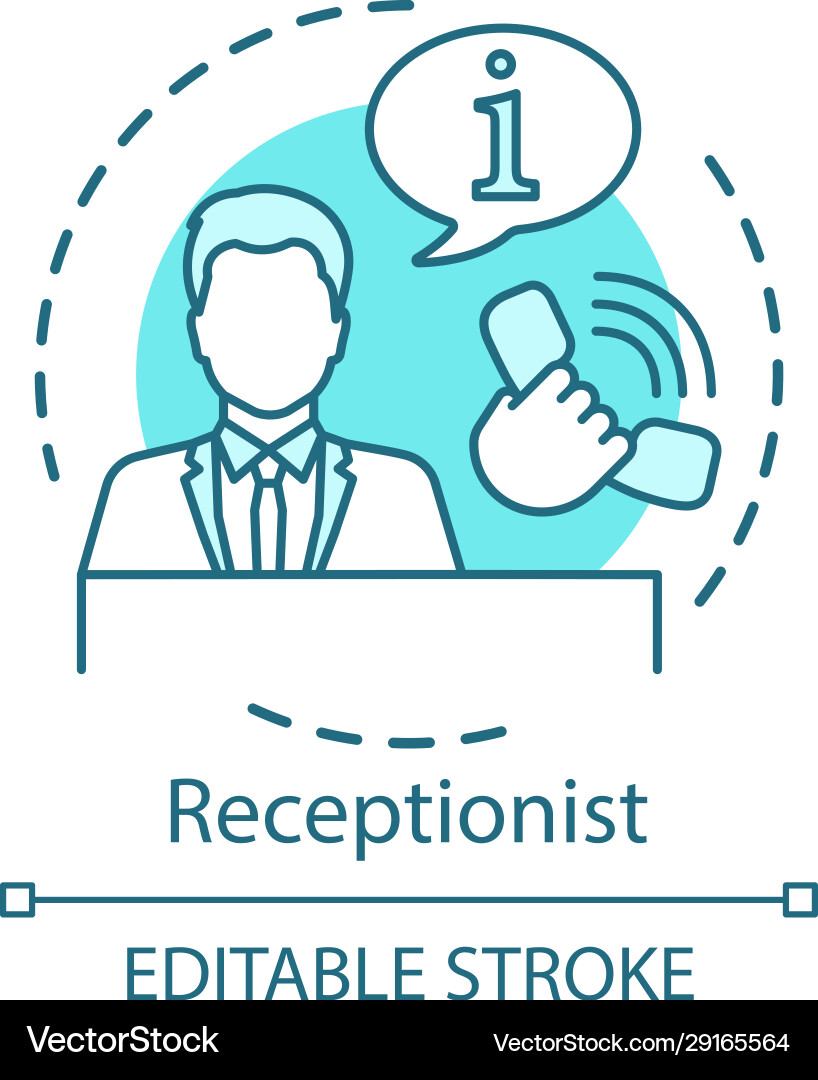 Receptionist concept icon secretary manager Receptionist concept icon secretary manager vector image