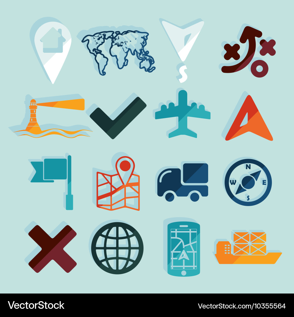 Set of navigation icons Vector Image