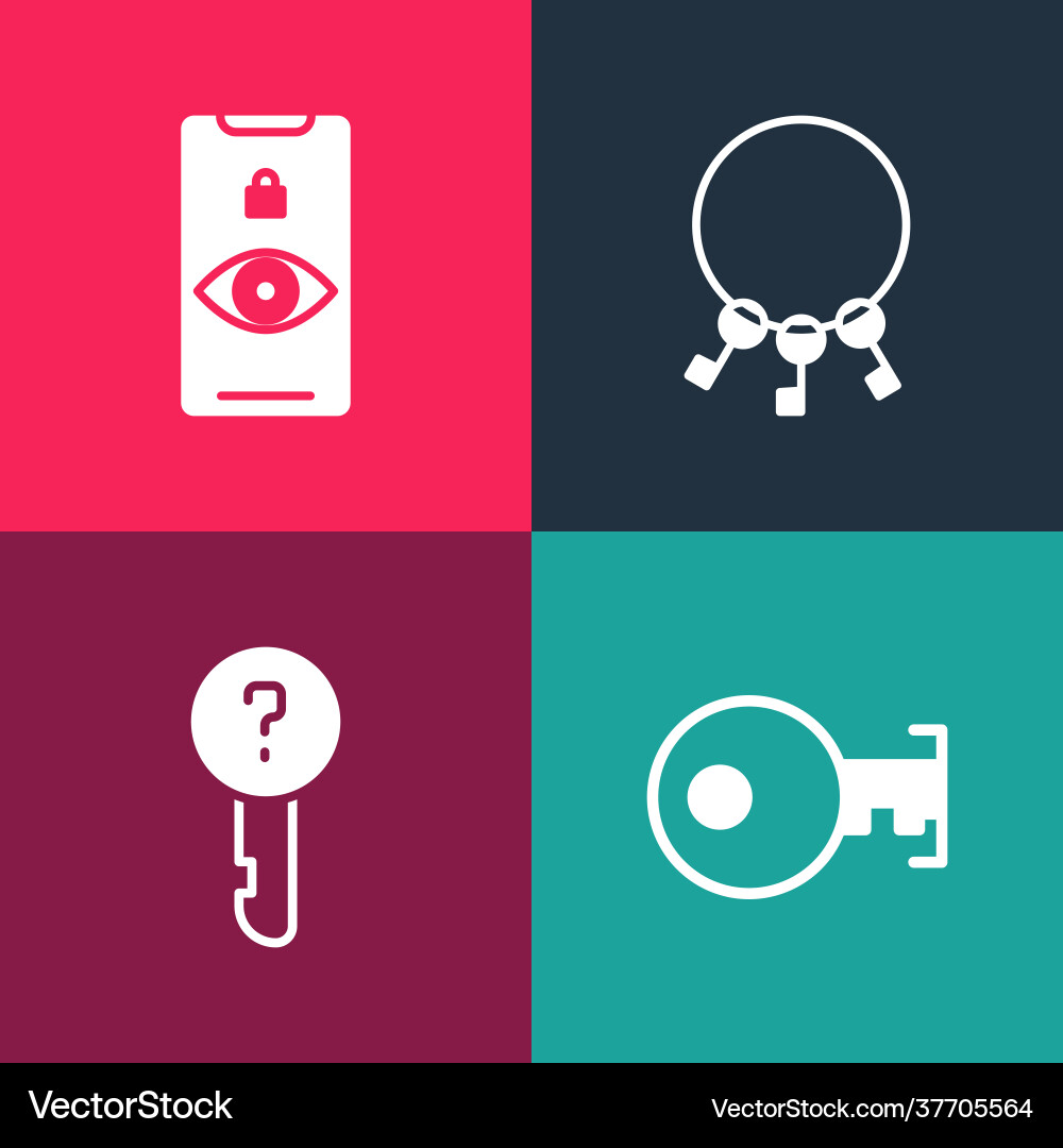 Set pop art key undefined bunch keys Set pop art key undefined bunch keys Vector Image
