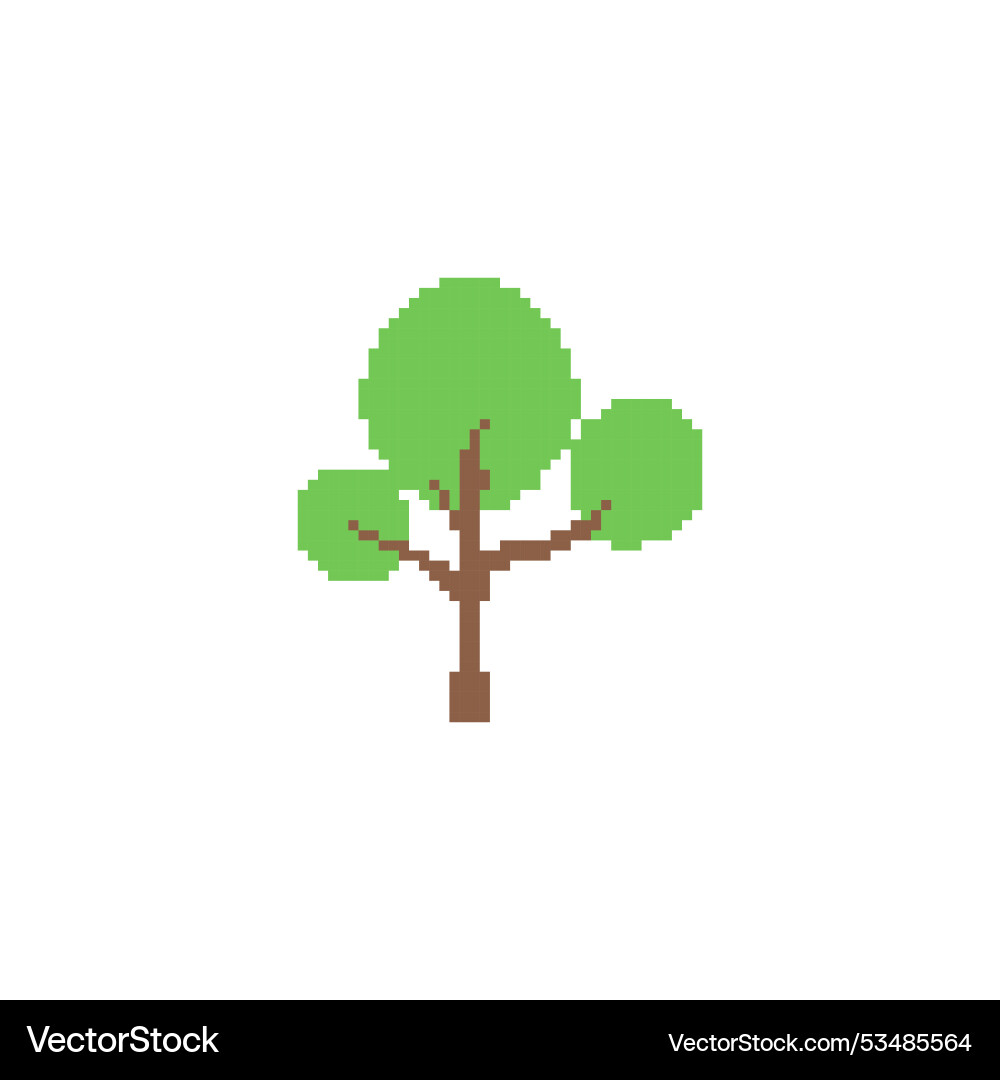 Simple pixelated tree icon minimalistic pixel art Simple pixelated tree icon minimalistic pixel art vector image