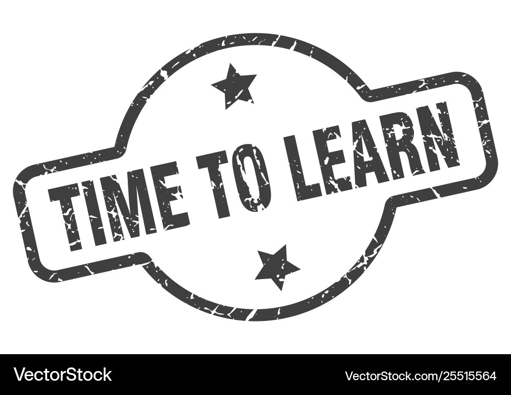 Time to learn sign Vector Image