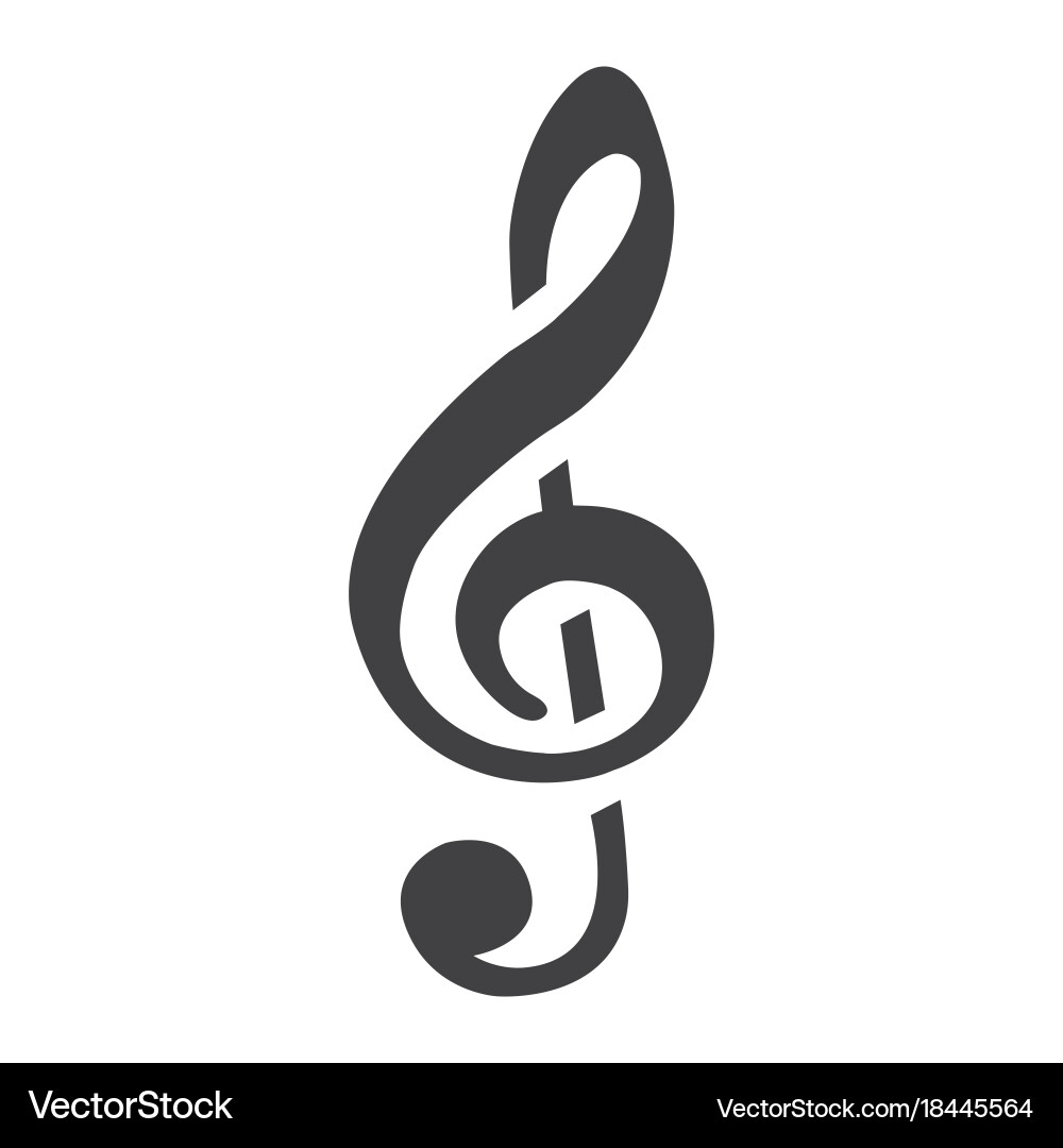 Treble Clef Music Glyph Vector Image