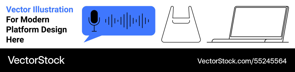 Voice input and digital interaction concept Vector Image