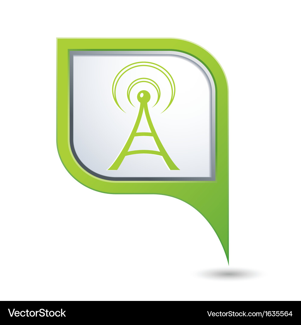 Wifi icon on green map pointer Vector Image