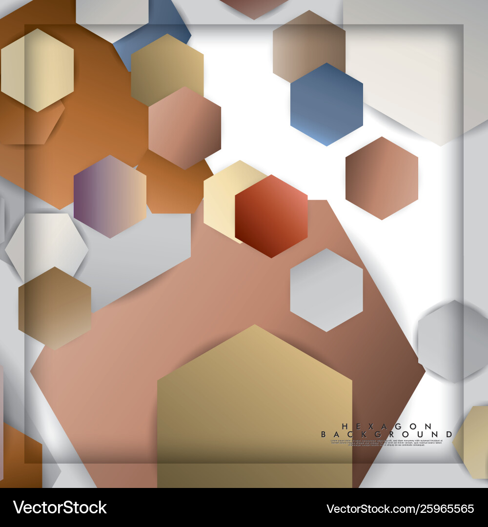 Abstract hexagon background with color stone Vector Image