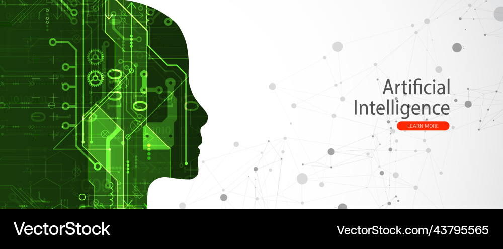 Artificial intelligence technical background vector image