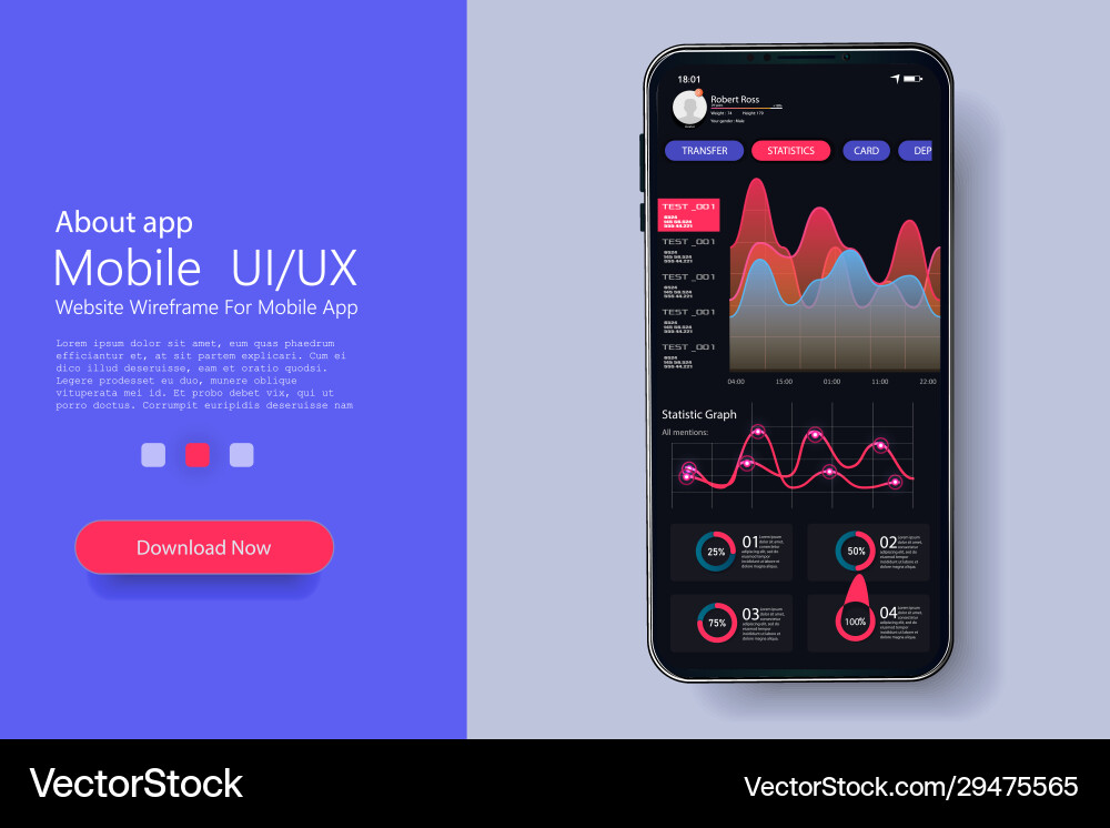 Crypto wallet mobile app ui ux kit screens vector image