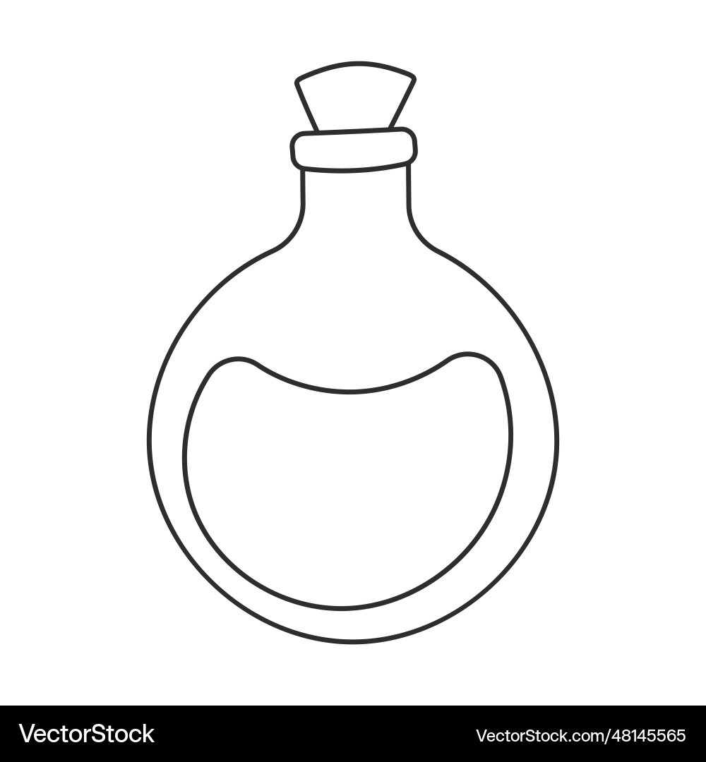 Flask potion perfume jar line icon element Vector Image