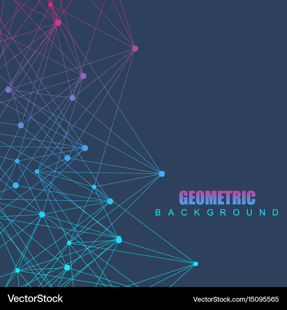Geometric abstract background with connected line Vector Image