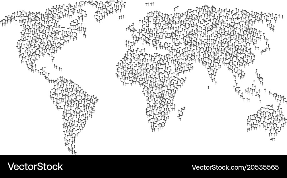 Global map pattern of dotted arrow items Vector Image