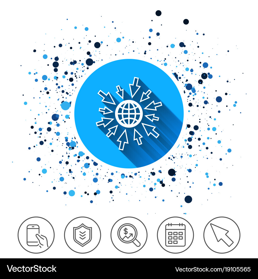 Go to web icon globe with mouse cursors Vector Image