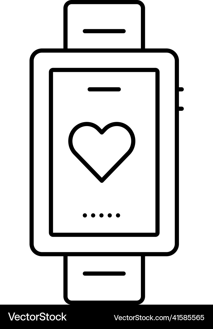 Heart Rhythm Watch Icon Vector Image