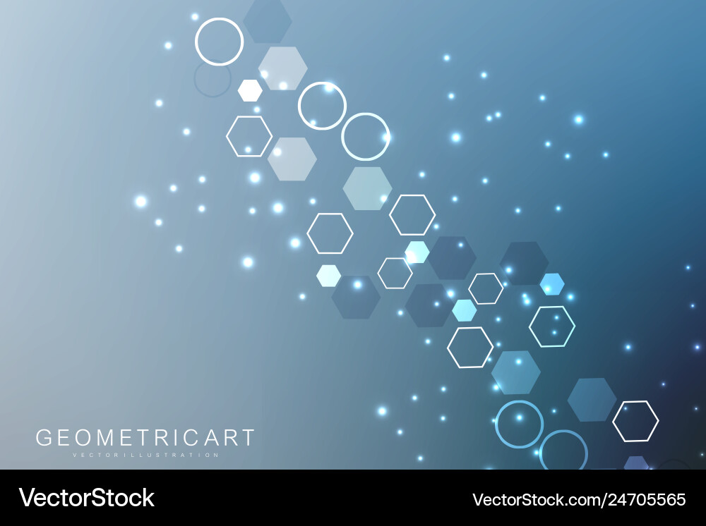 Hexagonal Data Network Vector Image