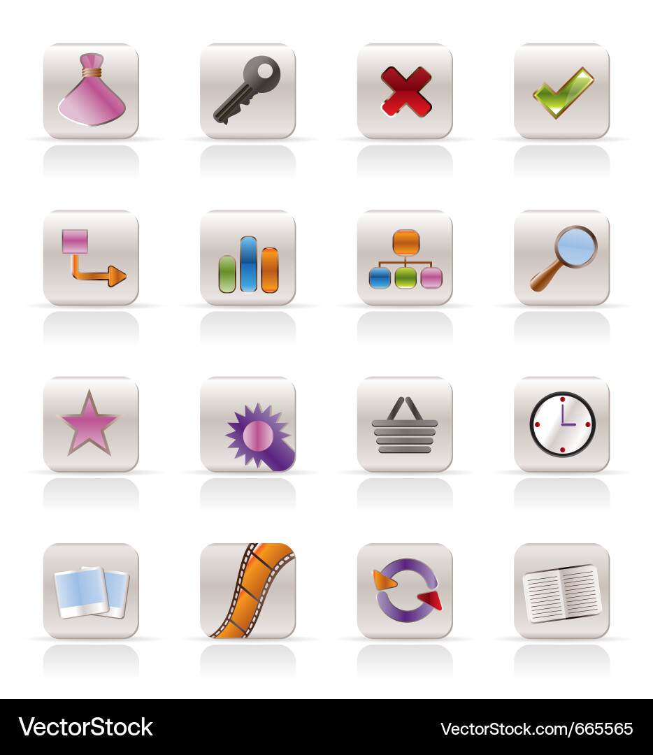 Internet and web site icons Vector Image