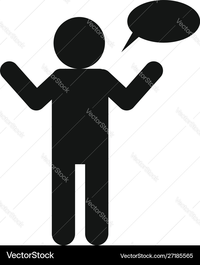 Lesson man question icon simple style Lesson man question icon simple style Vector Image
