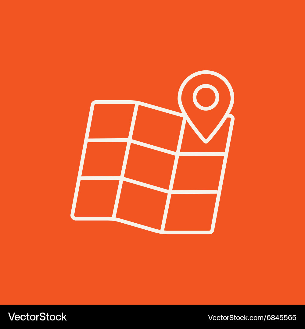 Map with pointer line icon Vector Image