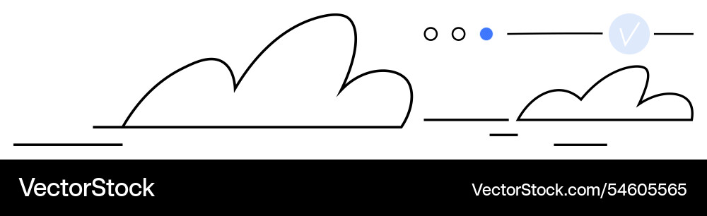 Minimalist cloud drawing with loading icons Minimalist cloud drawing with loading icons vector image