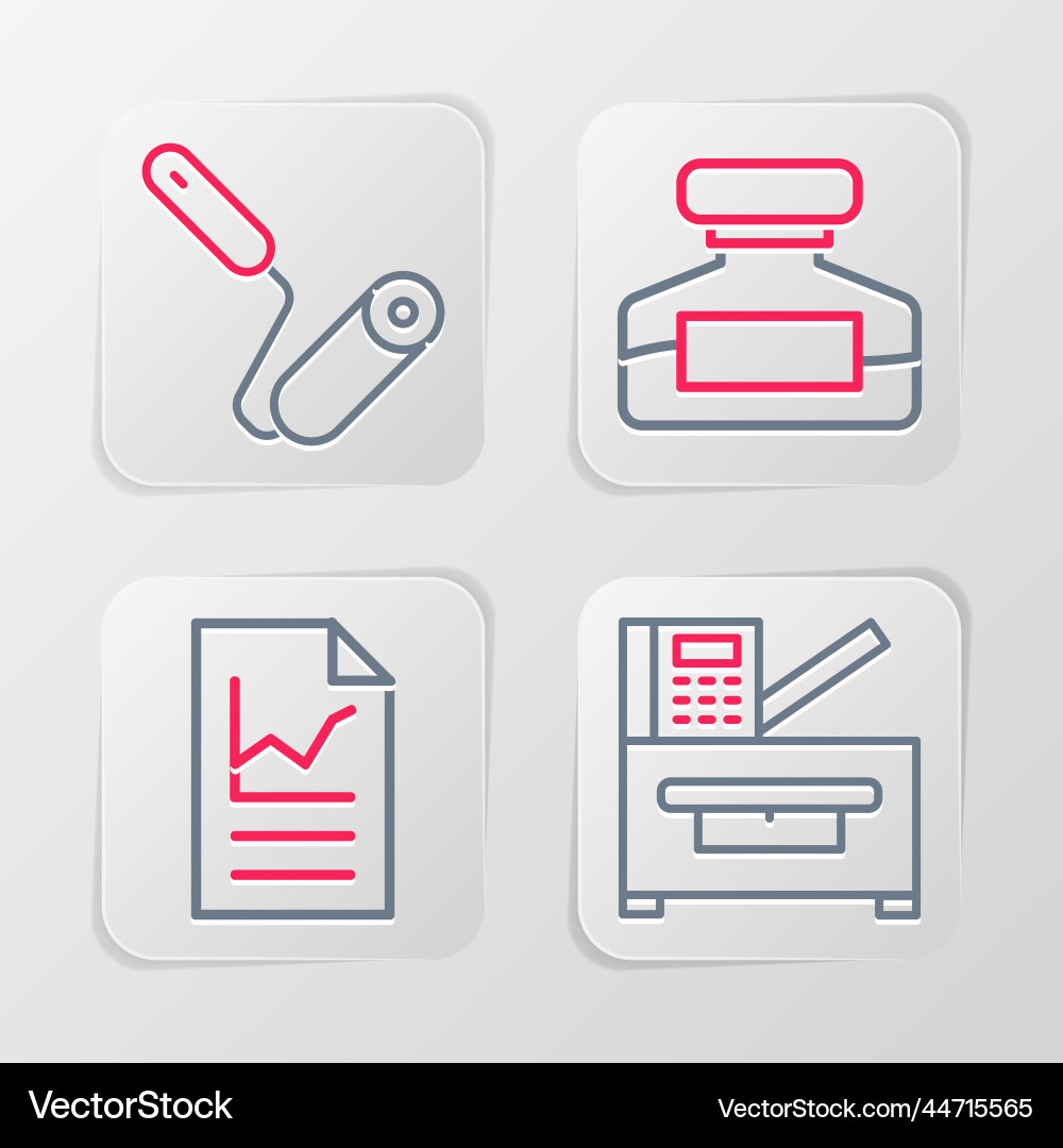 Set line copy machine document with graph chart Set line copy machine document with graph chart Vector Image