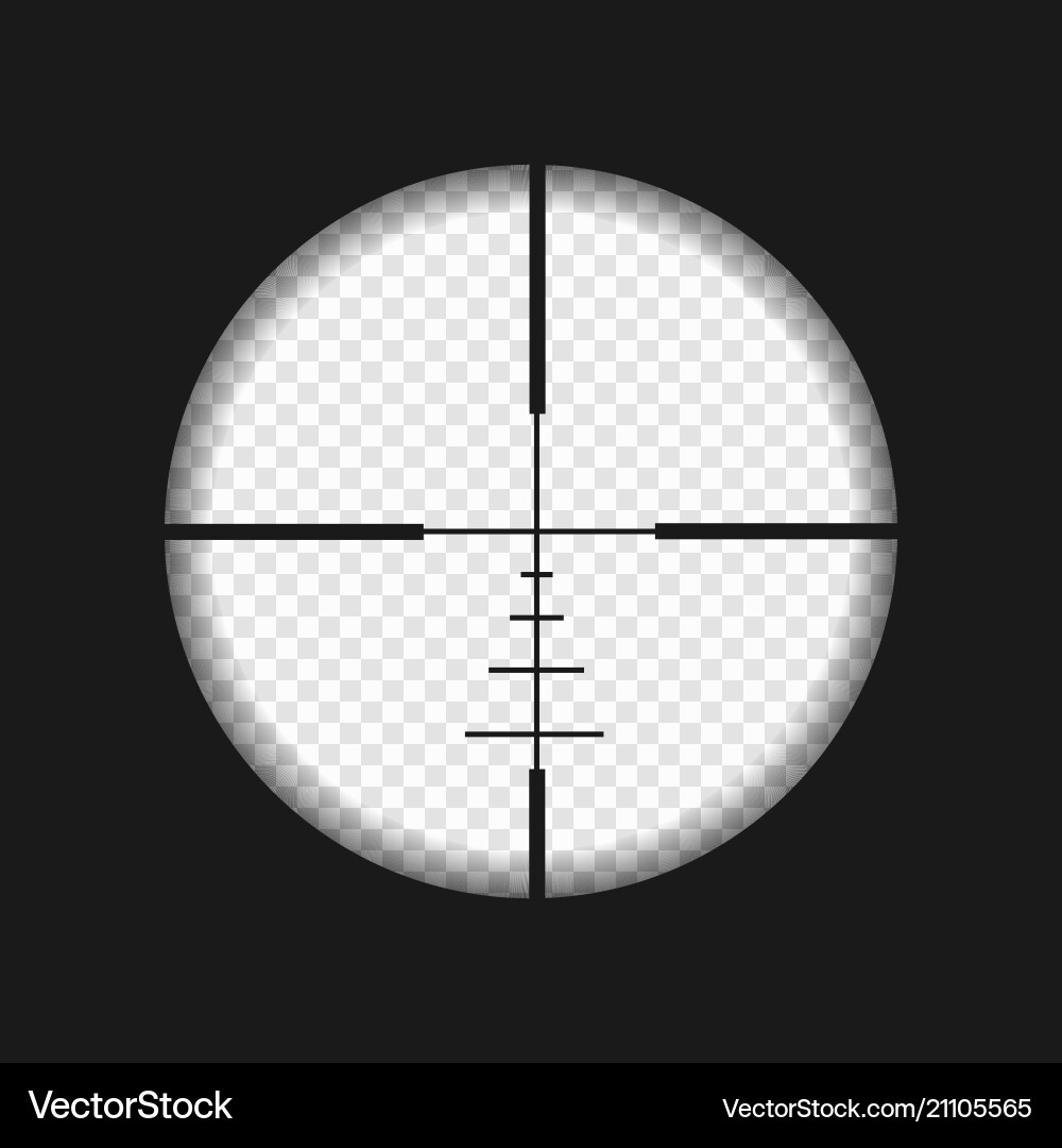 Sniper Scope with Measurement Marks vector image