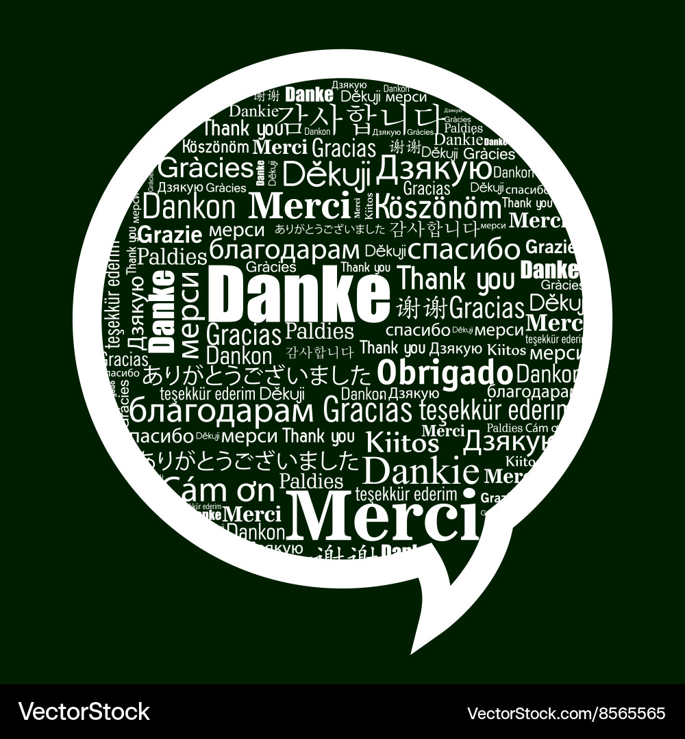 Thanks in different languages design vector image