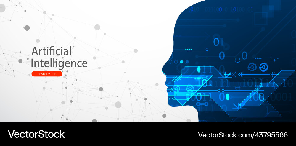 Artificial intelligence technical background Artificial intelligence technical background vector image
