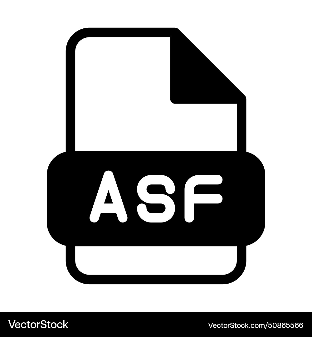 Asf file format video icons web files label icon vector image