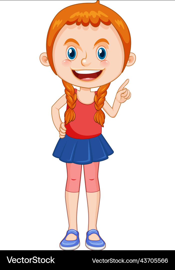 Cute girl cartoon character Royalty Free Vector Image