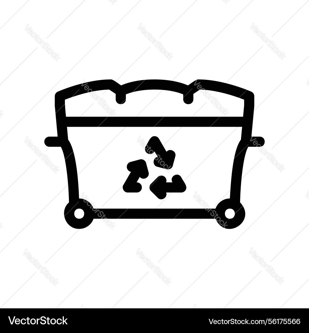Large recycling container bin filled with sorted Vector Image