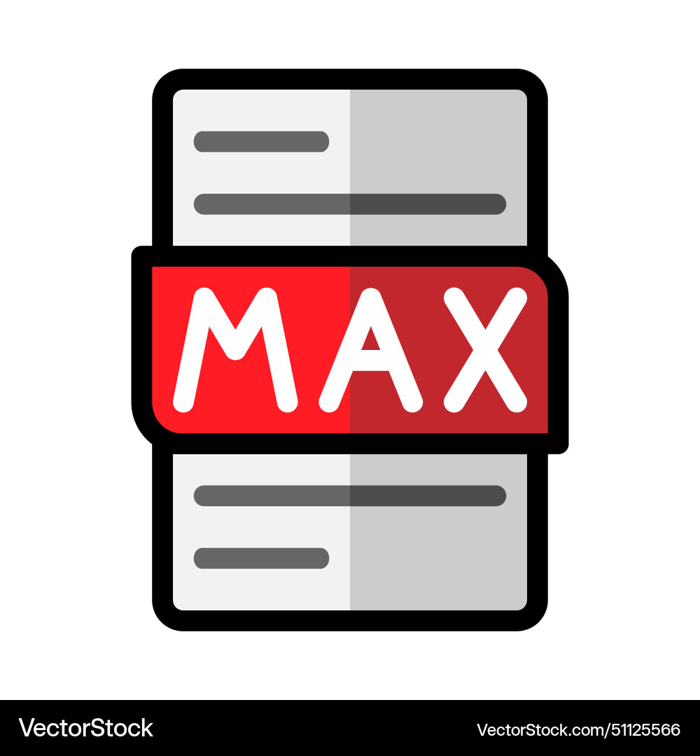 Max file type flat icons document files format Max file type flat icons document files format Vector Image