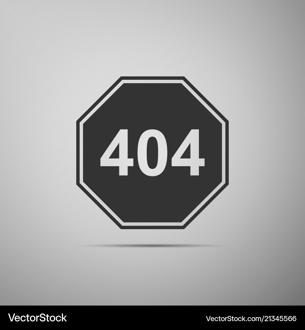 Page with a 404 error icon on grey background Page with a 404 error icon on grey background Vector Image