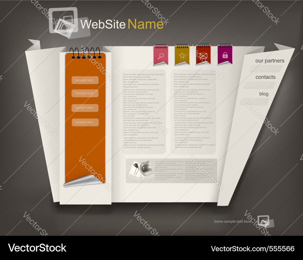 Paper Website Elements vector image