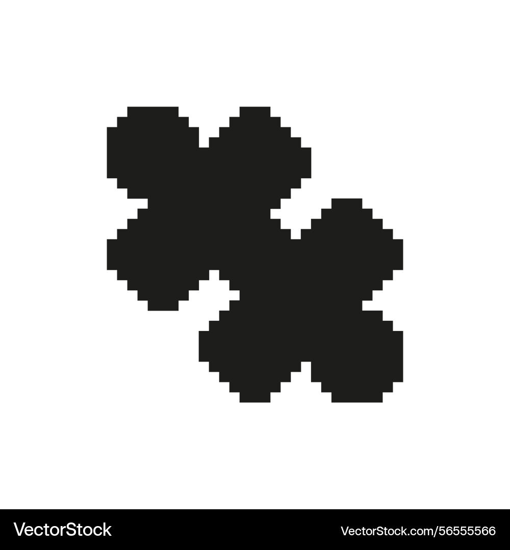 Pixelated puzzle icon symbol of logic connection Pixelated puzzle icon symbol of logic connection vector image