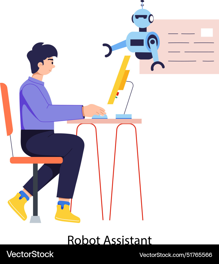 Robot assistant Vector Image