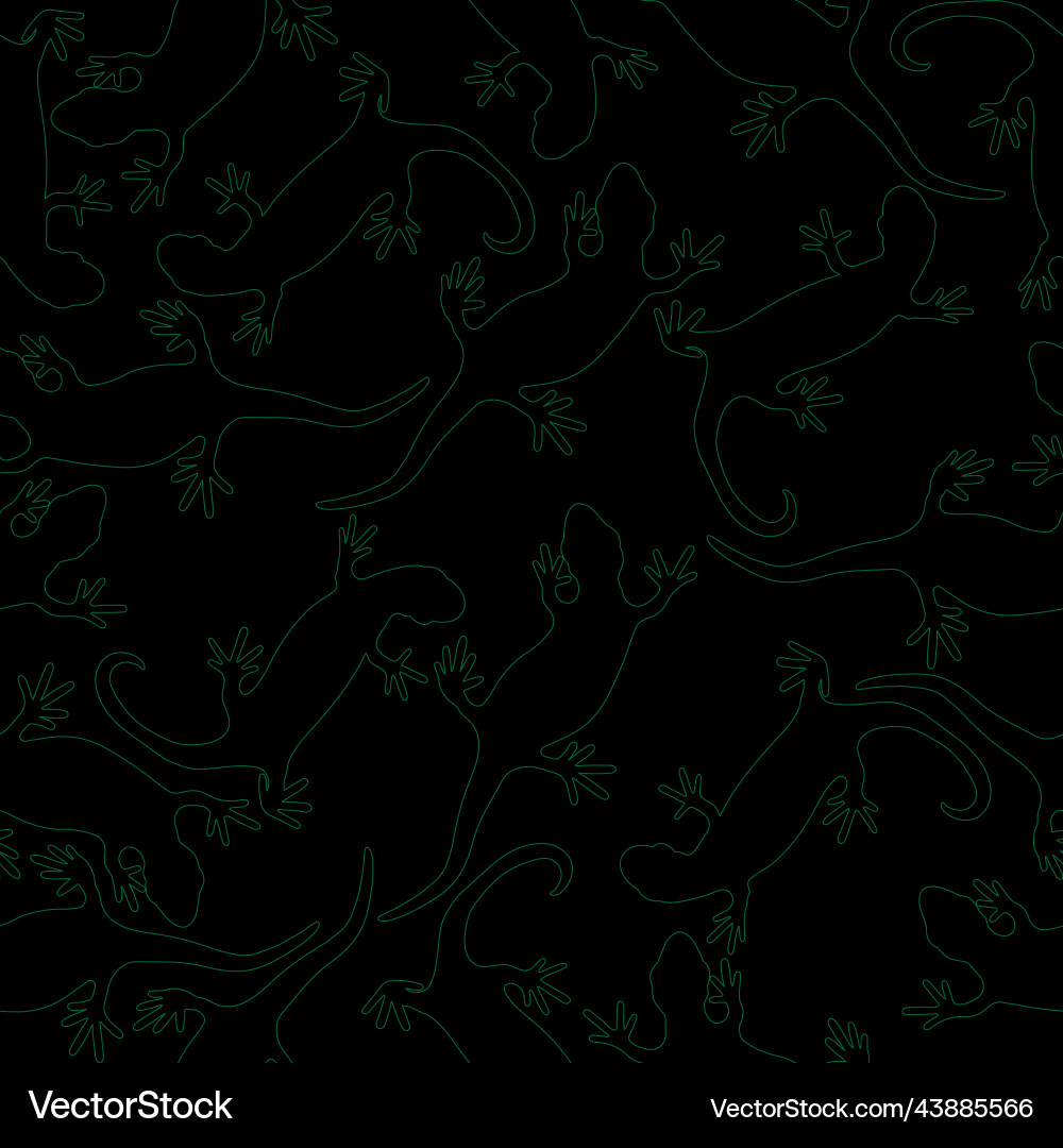 Seamless pattern of lizards reptile gecko outline Vector Image