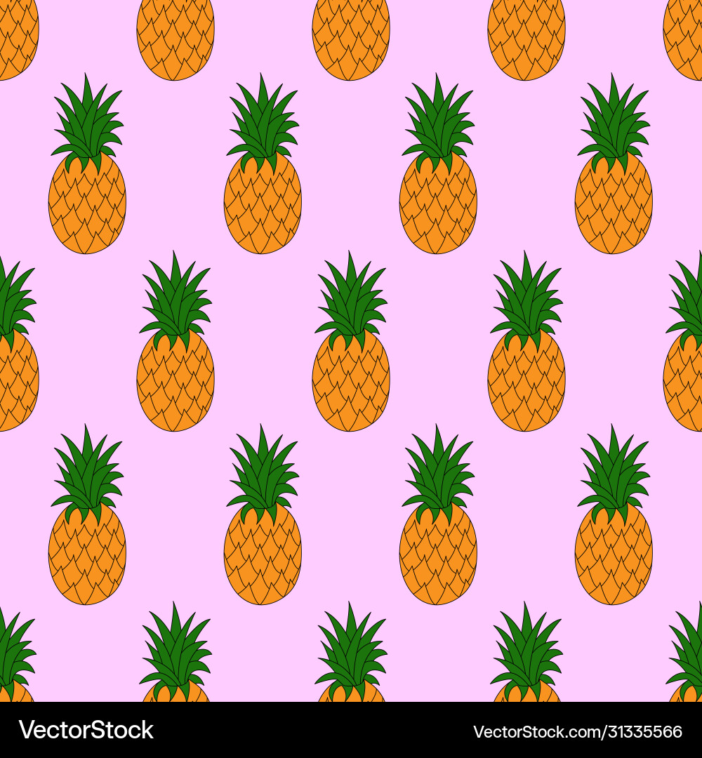 Seamless pattern with pineapples Vector Image