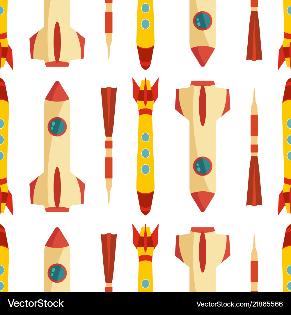 Seamless pattern with space rocket Vector Image