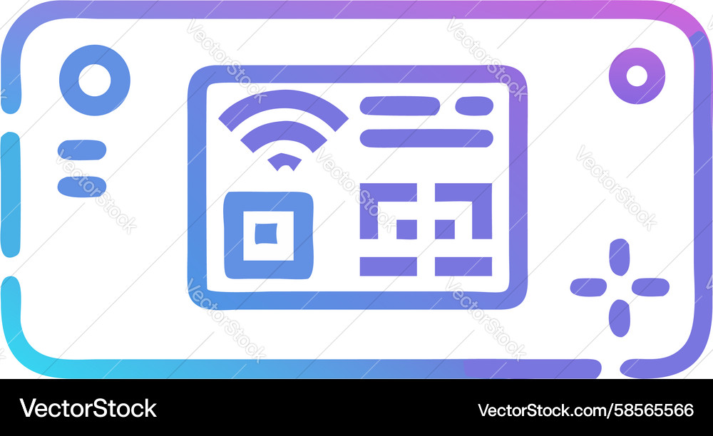 Smart Scan Device with QR Code Vector Image