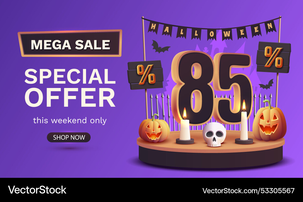 85 Prozent aus halloween Verkauf Banner Vorlage 85 Prozent aus halloween Verkauf Banner Vorlage vektorbild