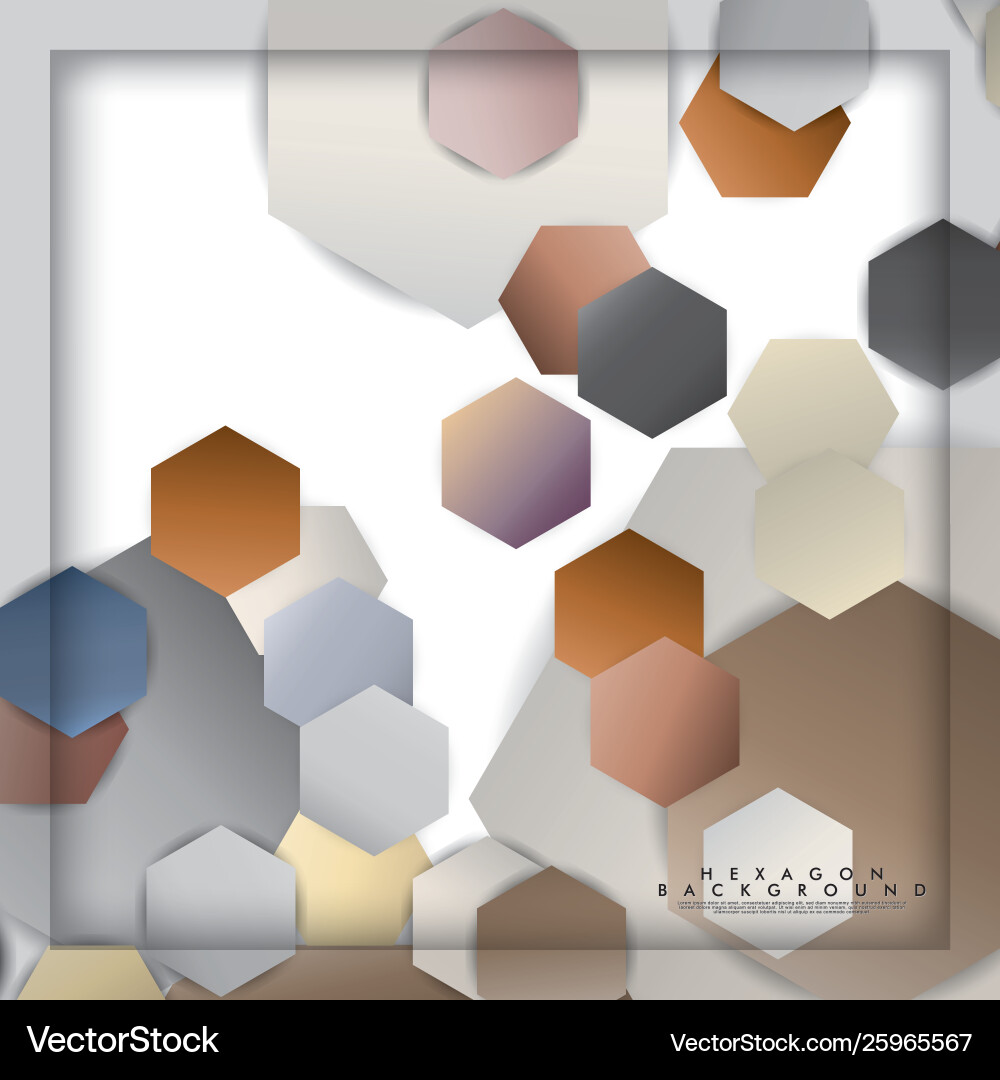 Abstract hexagon background with color stone Abstract hexagon background with color stone Vector Image