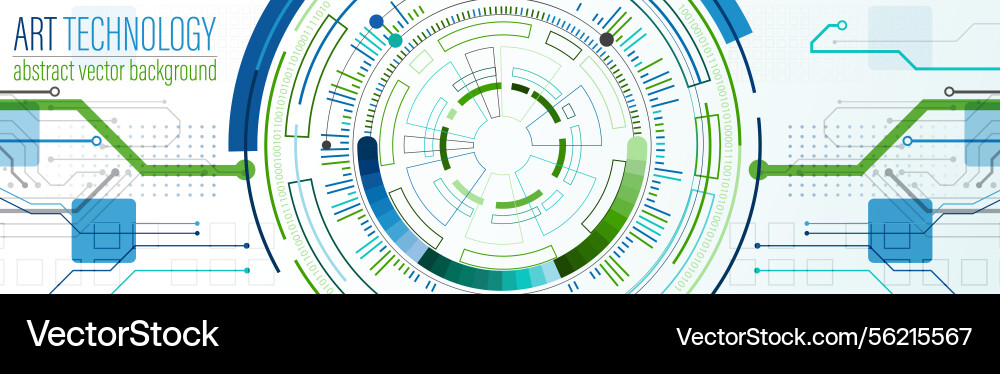 Abstraction on the theme of tech circles vector image