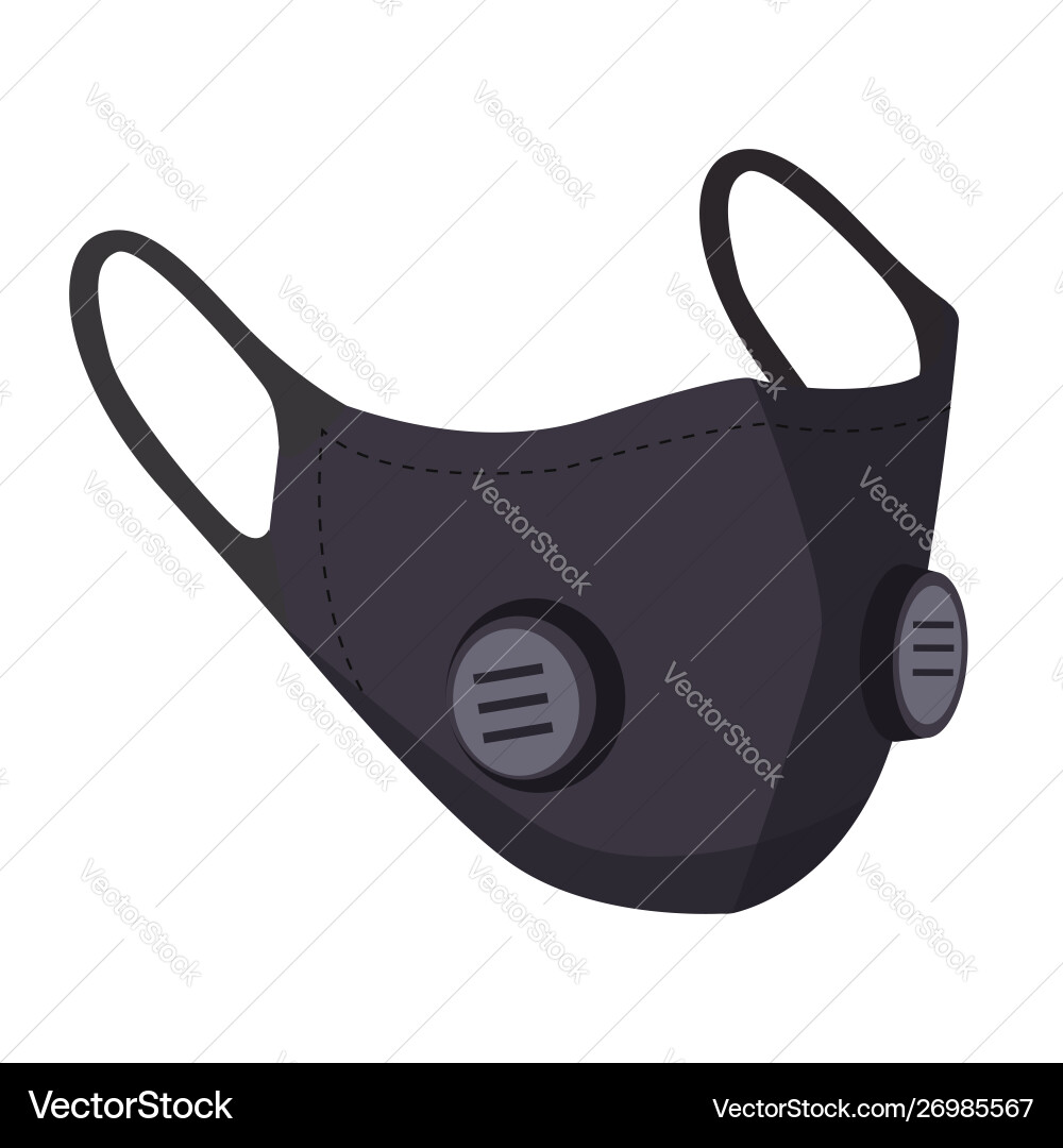 Black Air Pollution Mask Royalty Free Vector Image