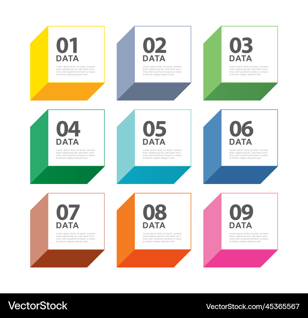 Data Square Index Template Vector Image