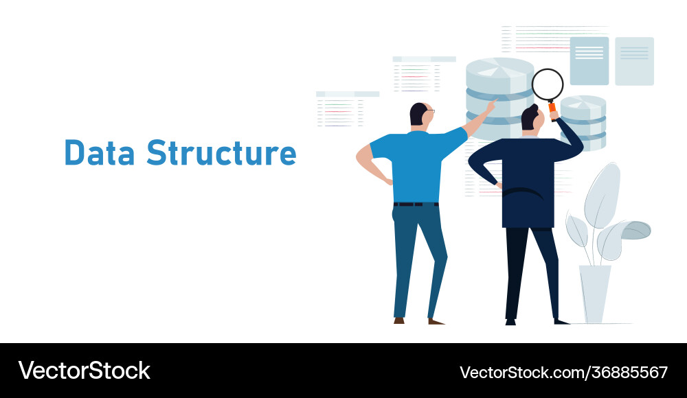 Data structure database analyst looking Vector Image